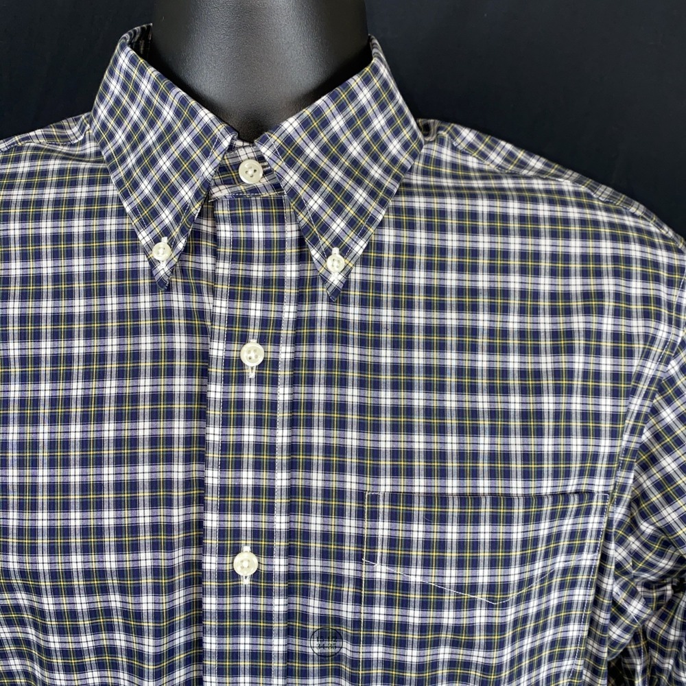 Lauren Ralph Lauren Shirt Mens 15.5 34/35 Black Plaid Classic Fit Non-Iron NWT‎